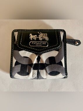 Coach Madison Op Art Signature Compact Wallet